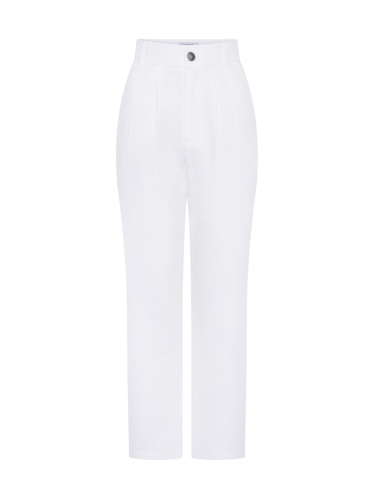 Cinnamon Relaxed Trousers in White Cotton/Tencel