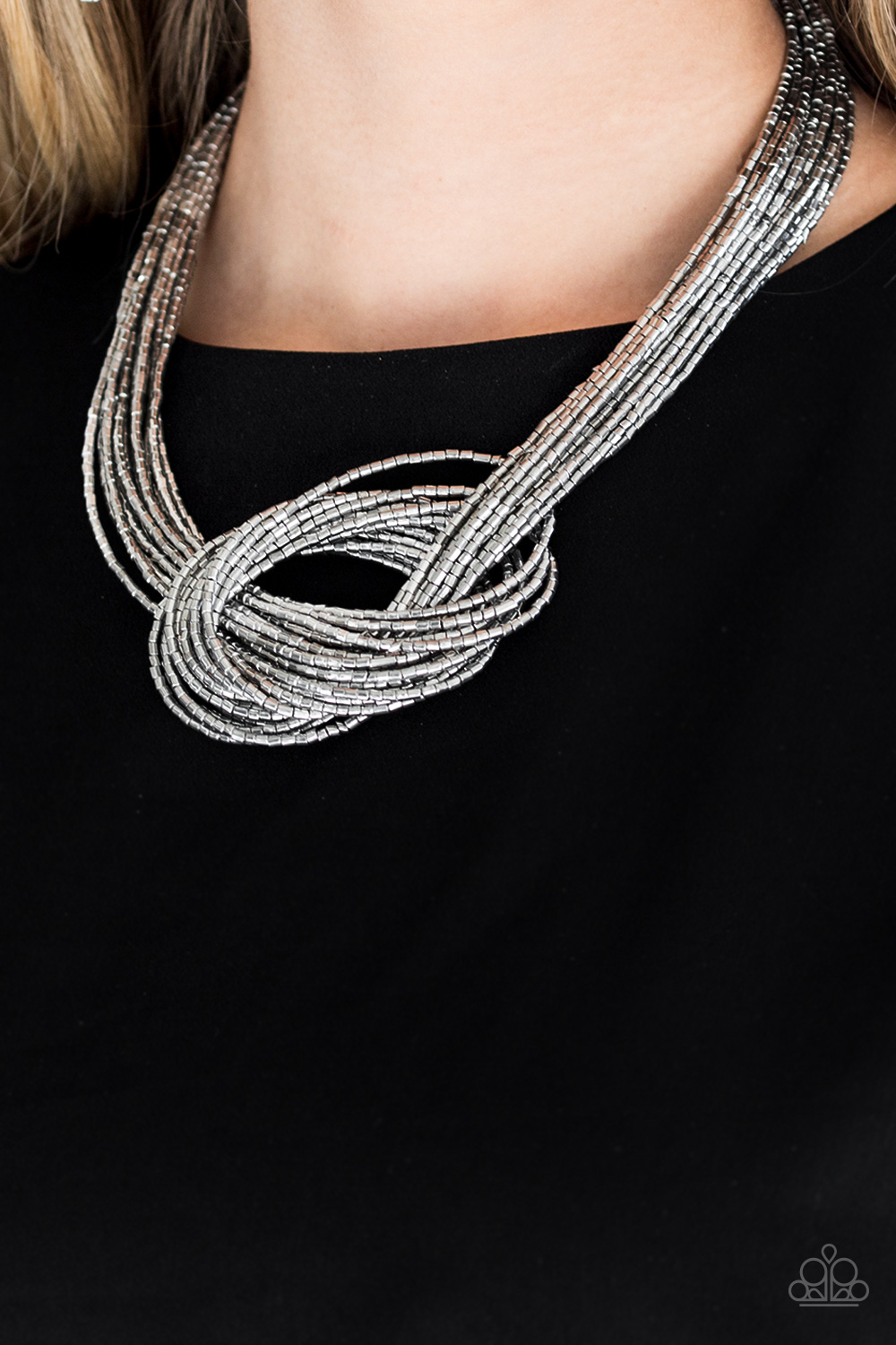 Knotted Knockout - Silver. Paparazzi Accessories