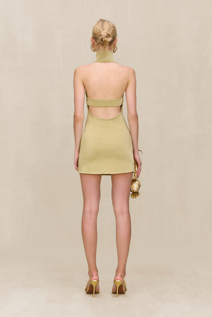 KAYLILAH KNIT DRESS - GOLD