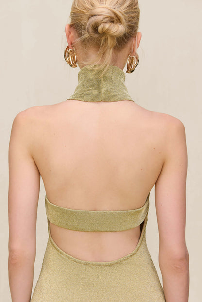 KAYLILAH KNIT DRESS - GOLD