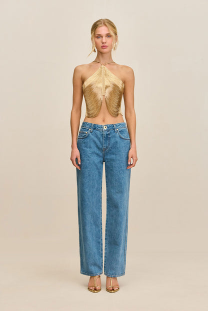 QUELLA TOP - LIGHT GOLD