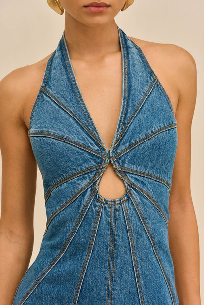 ROWYN DRESS - MEDIUM WASH BLUE