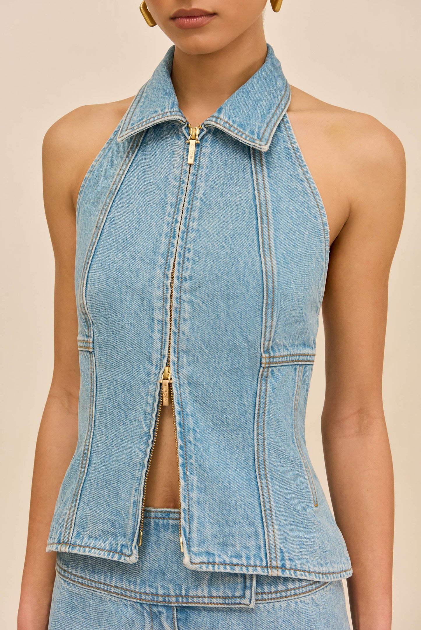 JILL DENIM TOP - VINTAGE BLUE