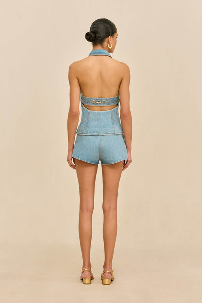 JILL DENIM TOP - VINTAGE BLUE