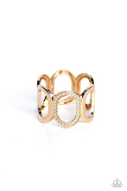 Opulent Ovals - Gold Paparazzi Accessories
