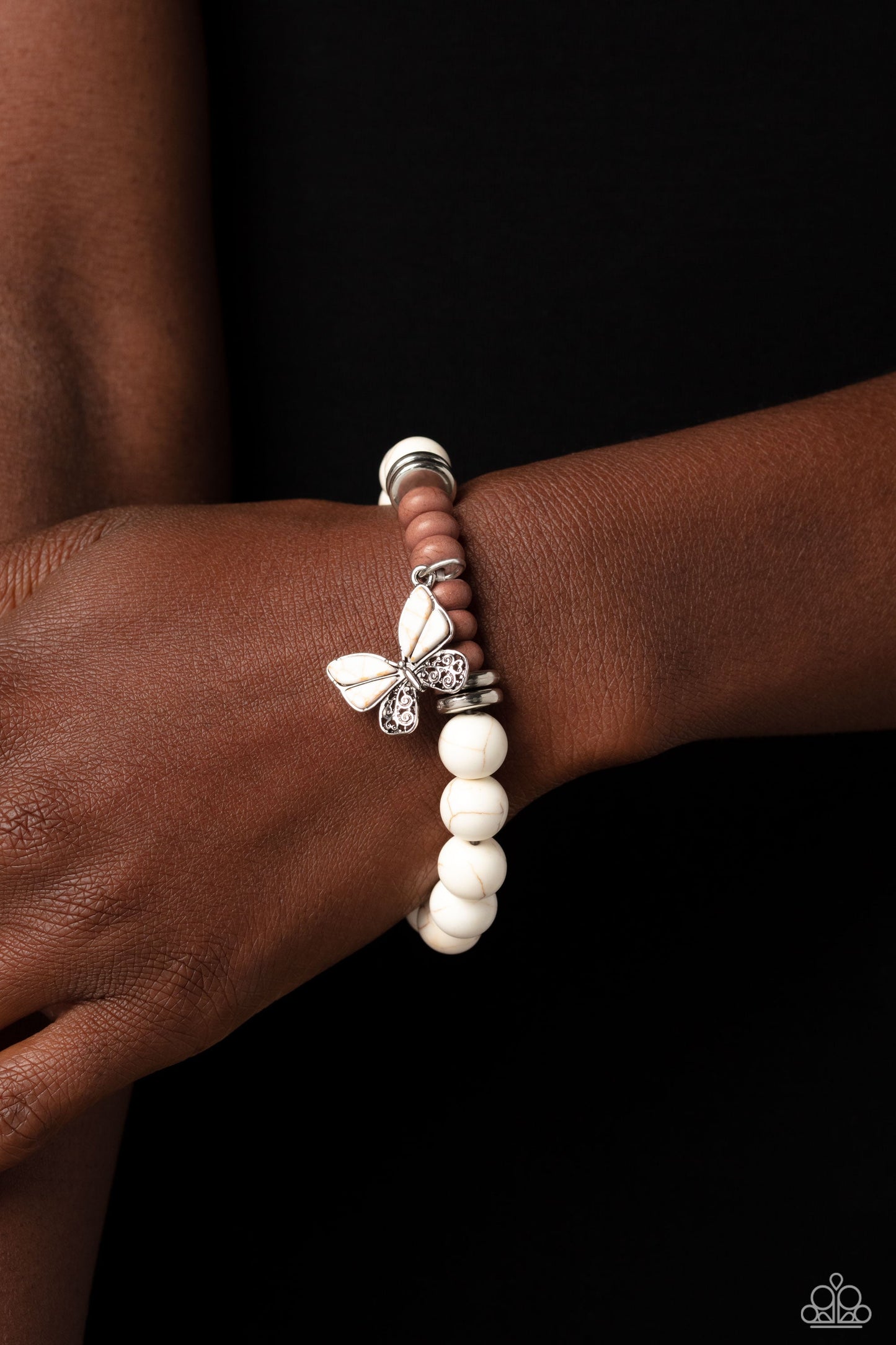Bold Butterfly - White Paparazzi Accessories