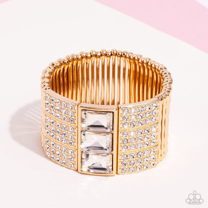 Dramatic Diva - Gold Paparazzi Accessories