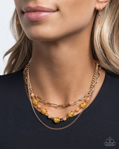 Beaded Behavior - Yellow Paparazzi Accessories