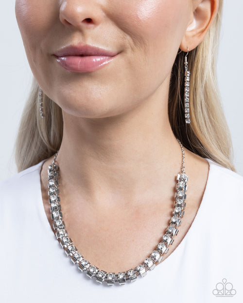 Linked Lady - White Paparazzi accessories