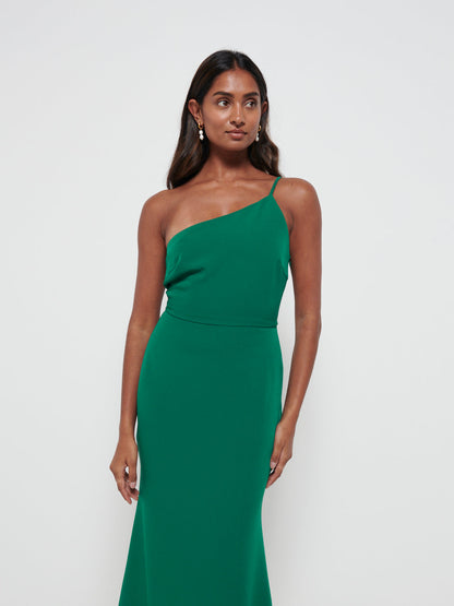 Amelia Crepe Maxi Bridesmaid Dress - Emerald