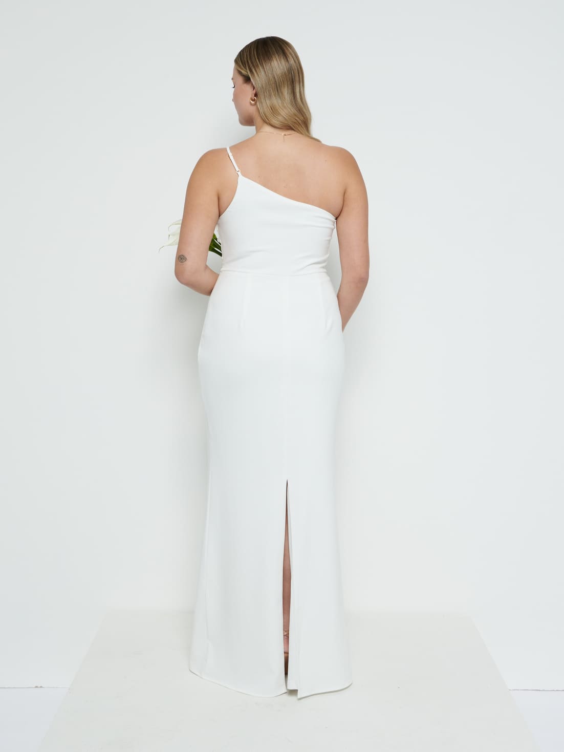 Amelia Crepe Maxi Bridesmaid Dress - Ivory