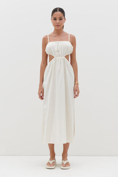 Artie Cut Out Midaxi Dress - Cream