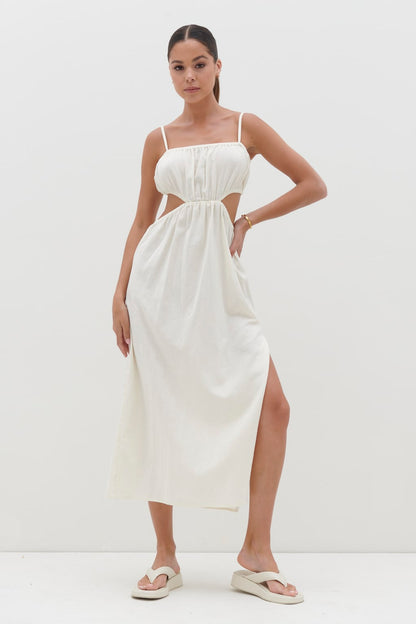 Artie Cut Out Midaxi Dress - Cream