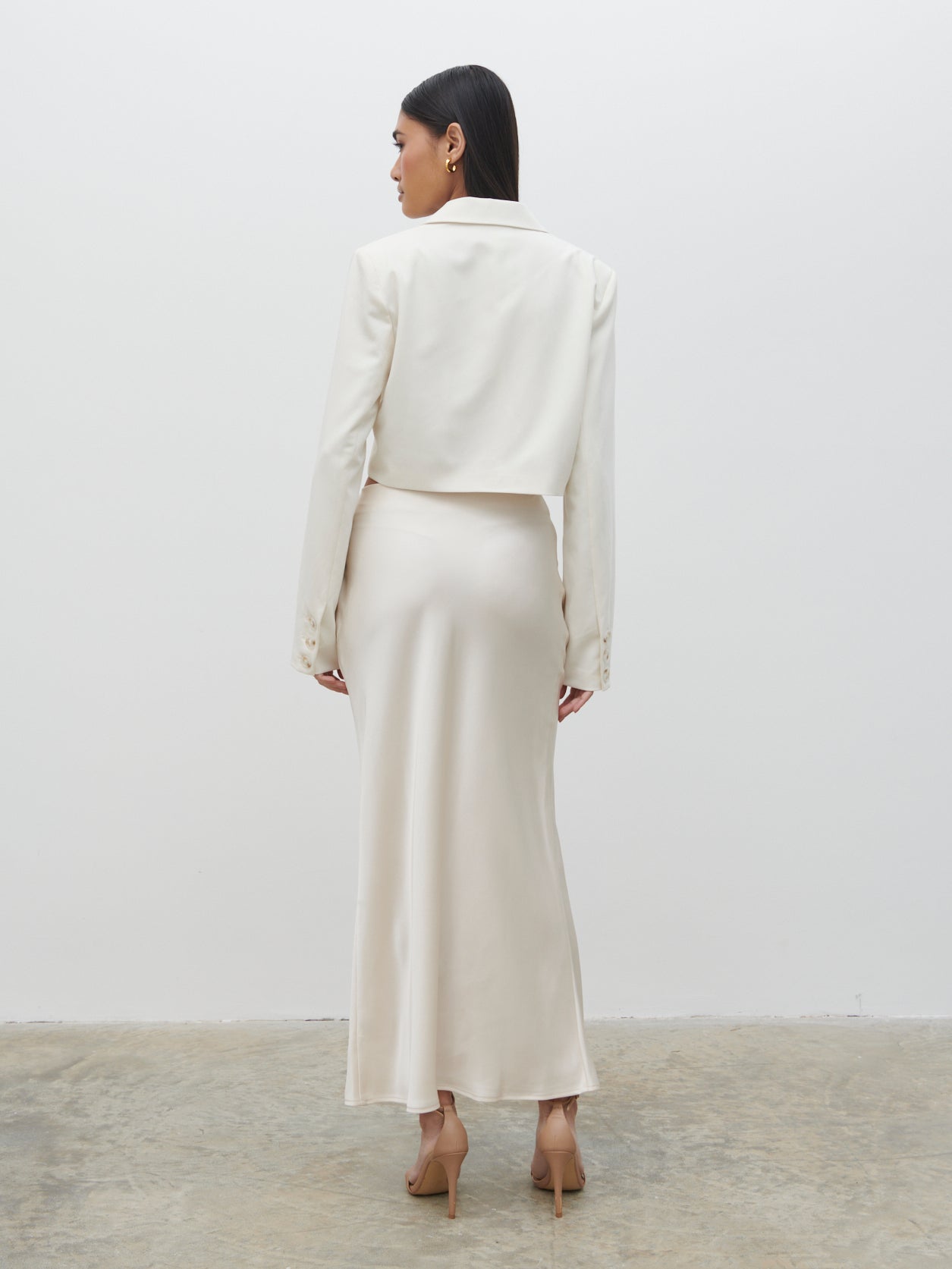 Breya Cropped Blazer - Oyster