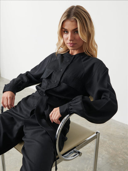 Brooke Belted Jumpsuit - Black