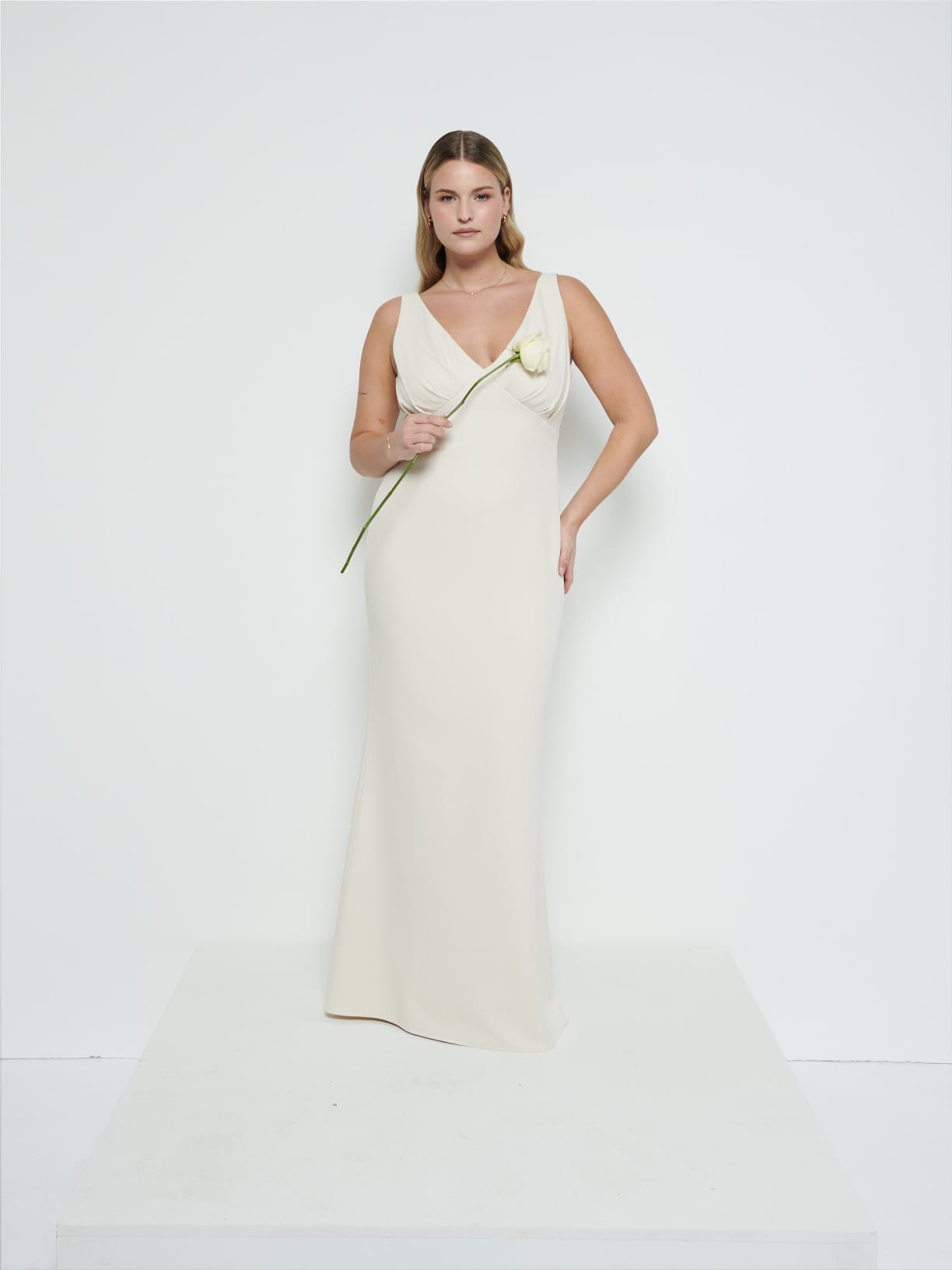 Esmee Crepe Maxi Bridesmaid Dress - Champagne
