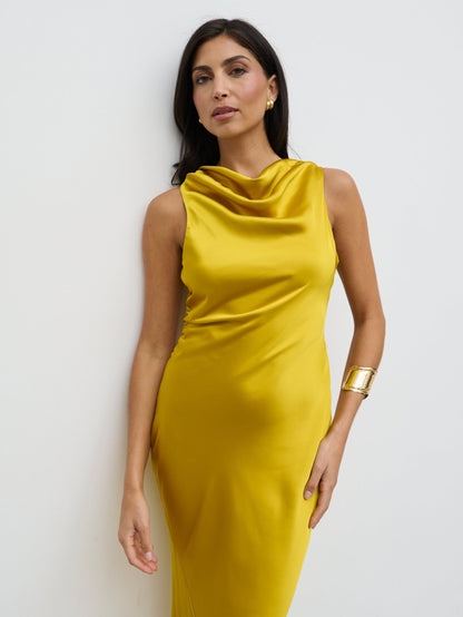 Everlee Cowl Maxi Dress - Saffron