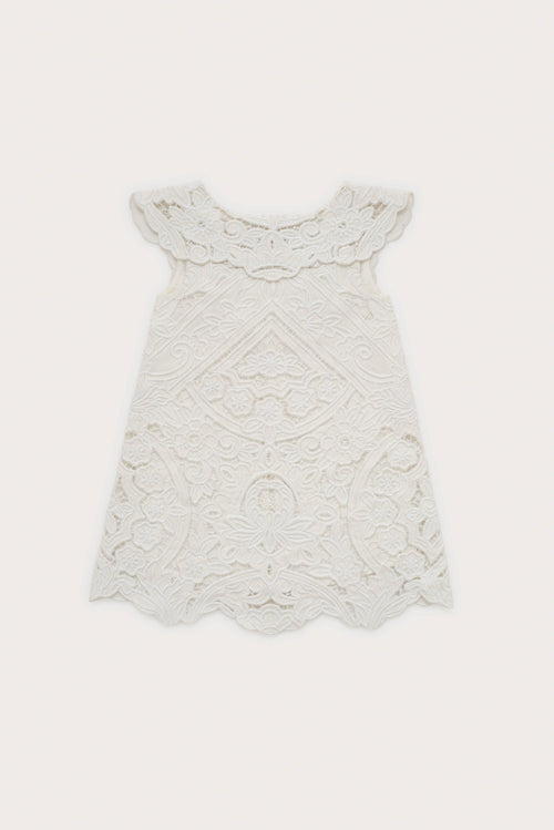 KIDS FRIDLI DRESS - OFF WHITE EMBROIDERY