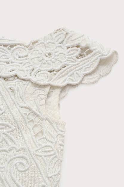 KIDS FRIDLI DRESS - OFF WHITE EMBROIDERY