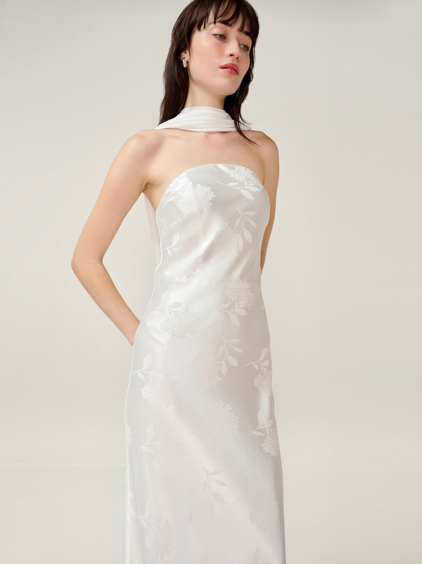 Faith Jacquard Dress in Ivory