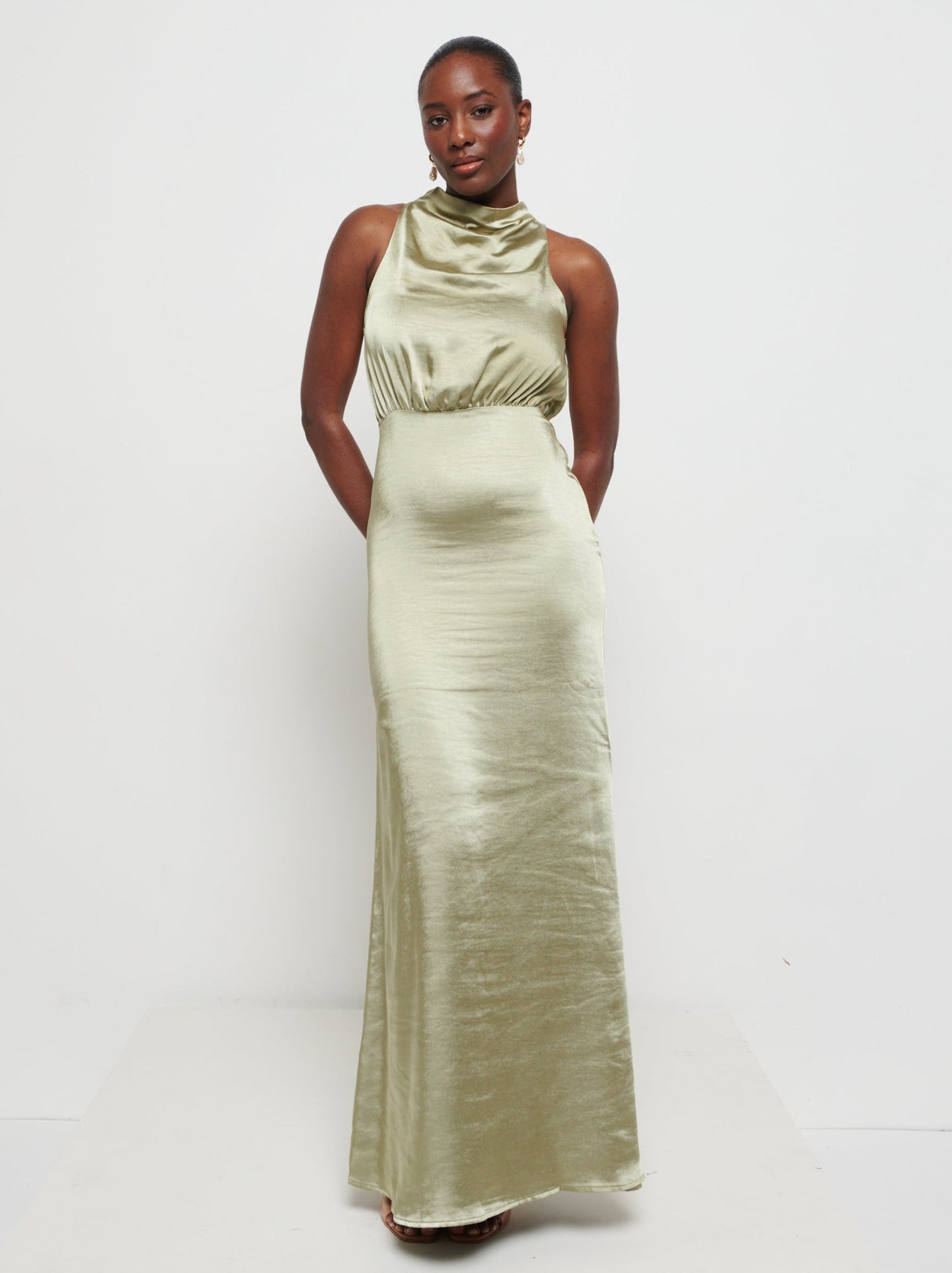 Farrah Maxi Bridesmaid Dress - Matte Olive