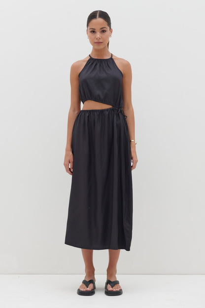 Fleur Cut Out Midaxi - Black