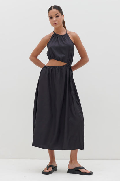 Fleur Cut Out Midaxi - Black