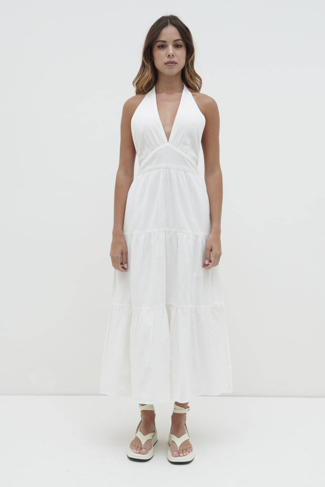 Gabrielle Halterneck Midaxi Dress - White