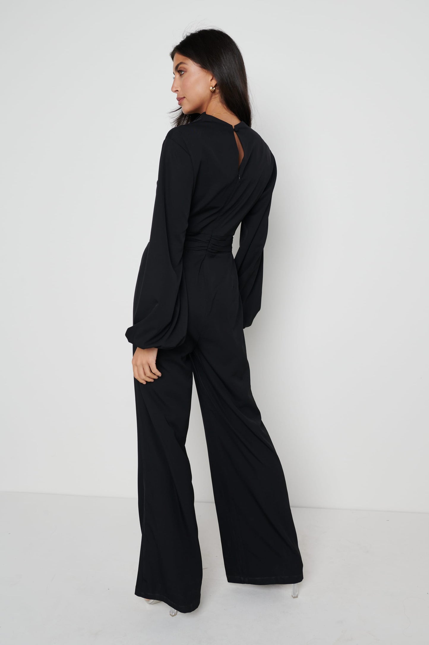Jemima Balloon Sleeve Jumpsuit - Black