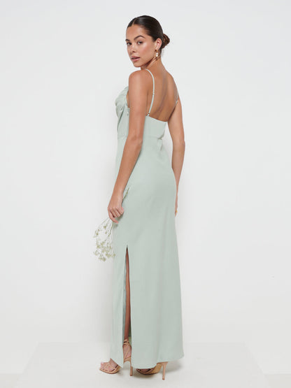 Keisha Cowl Neck Maxi Bridesmaid Dress - Sage