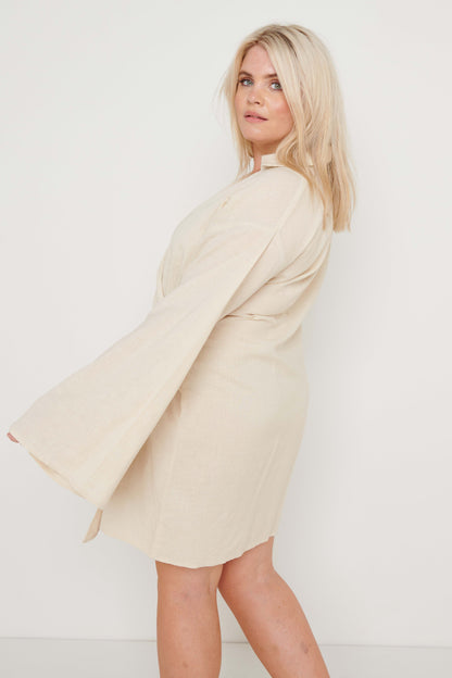 Louis Tie Mini Dress - Sand