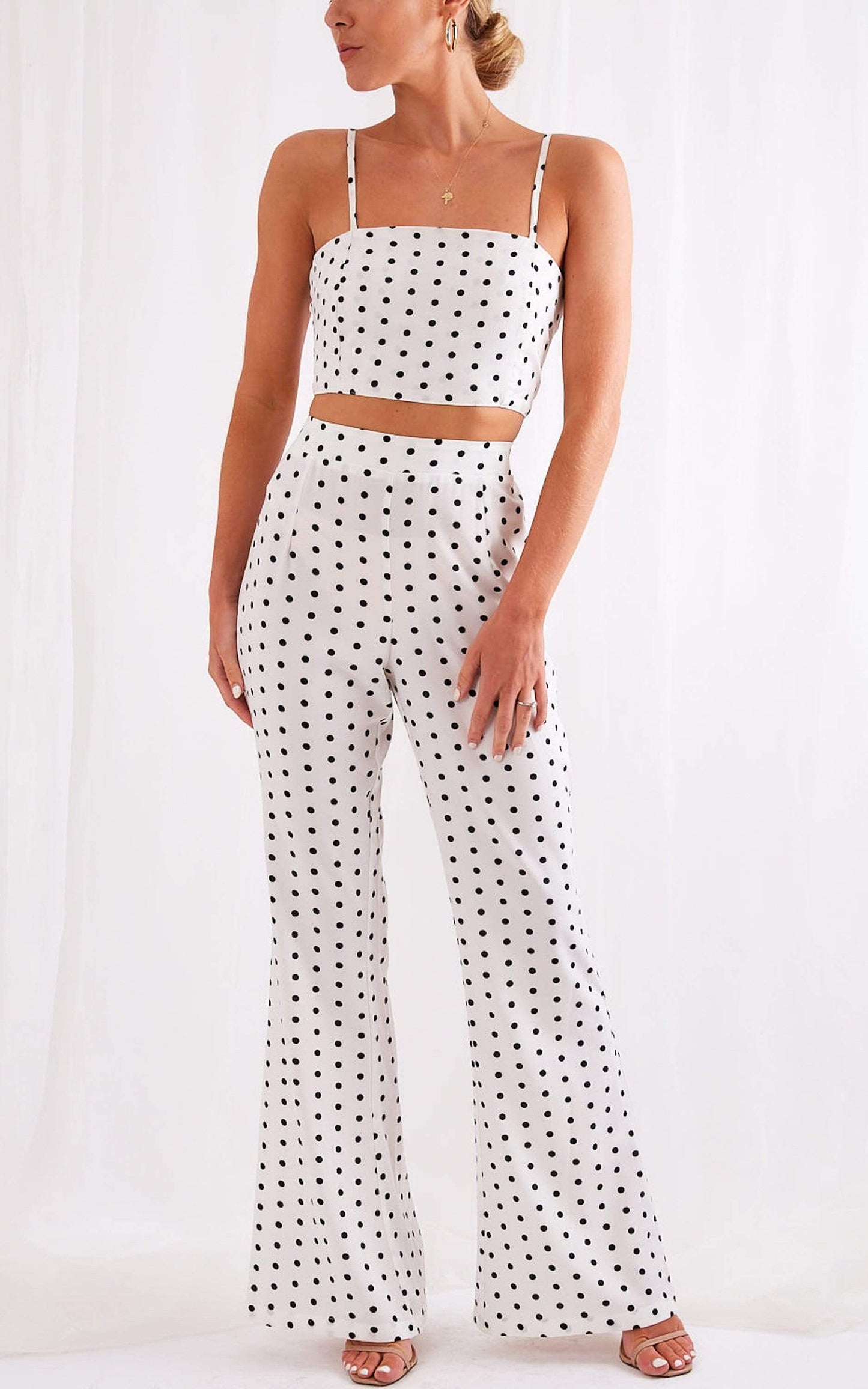 Lanie Flare Trousers - Polka Dot