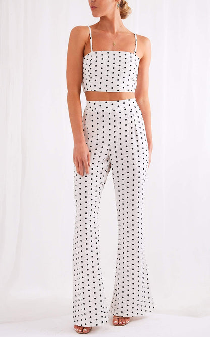 Lanie Flare Trousers - Polka Dot
