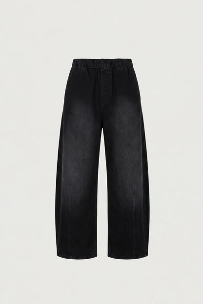 ELASTIC WAIST BARREL LEG PANT