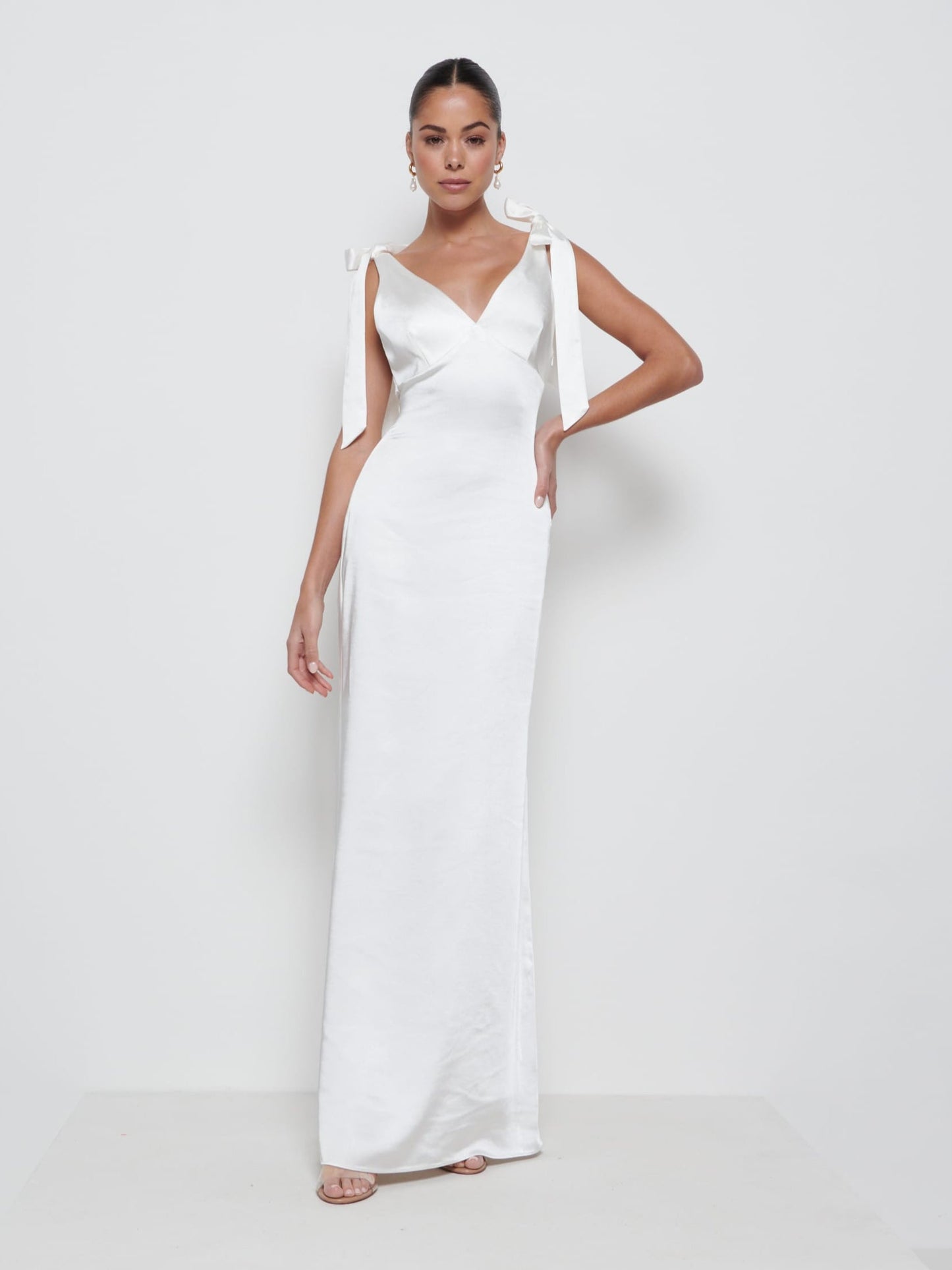 Piper Tie Maxi Bridesmaid Dress - Ivory