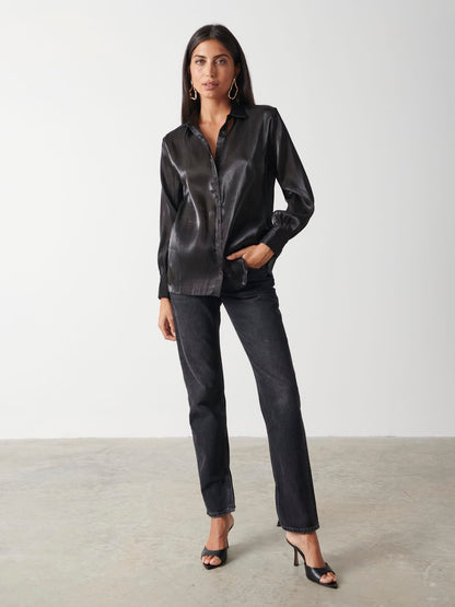 Rosalie Collared Blouse - Black