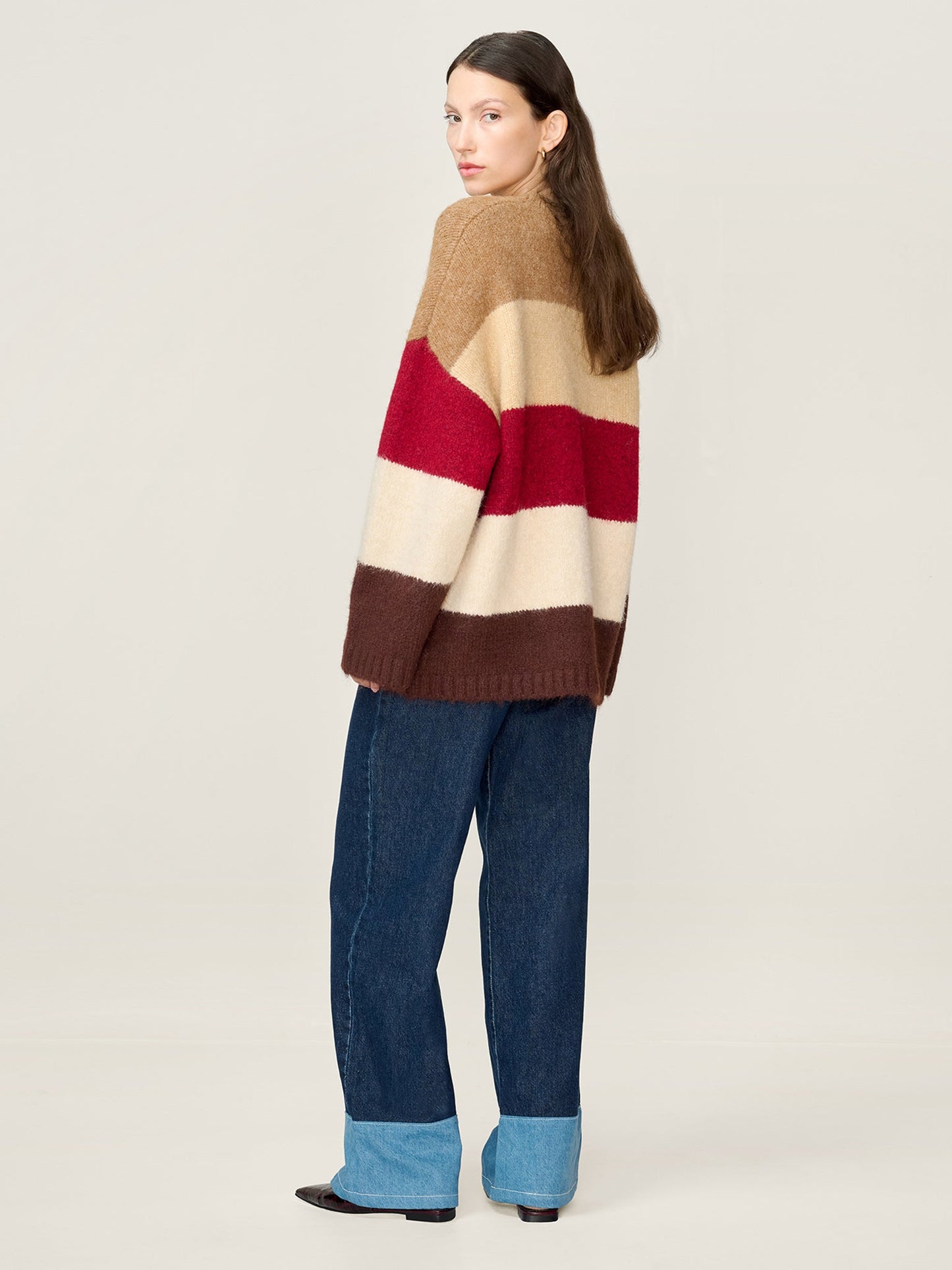 STUDIO OMNES Constance Stripe Jumper in Brown