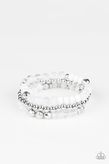 Sugary Shimmer - White Paparazzi Accessories