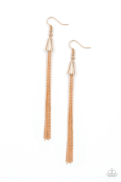 Shimmery Streamers - Gold Paparazzi Accessories