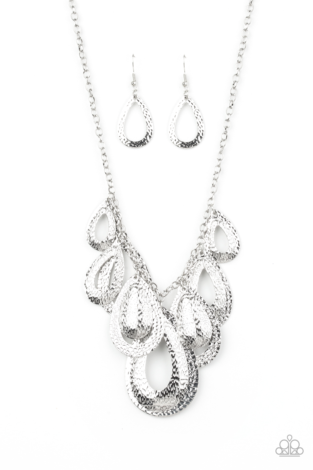 Teardrop Tempest -  Silver Paparazzi Accessories