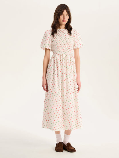 Terri Midi Dress in White